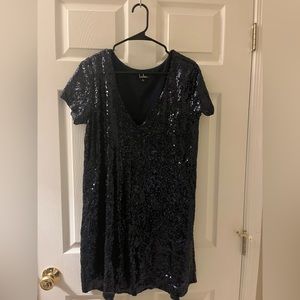Navy Blue Sequence Lulus Dress